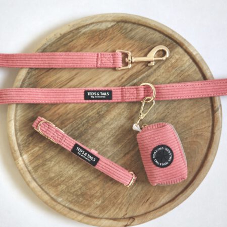 Set Halsband, Leine & Kotbeutelhalter - Sunkissed Coral