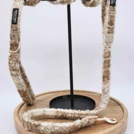 Set Halsband & Leine - Chai Latte Checks