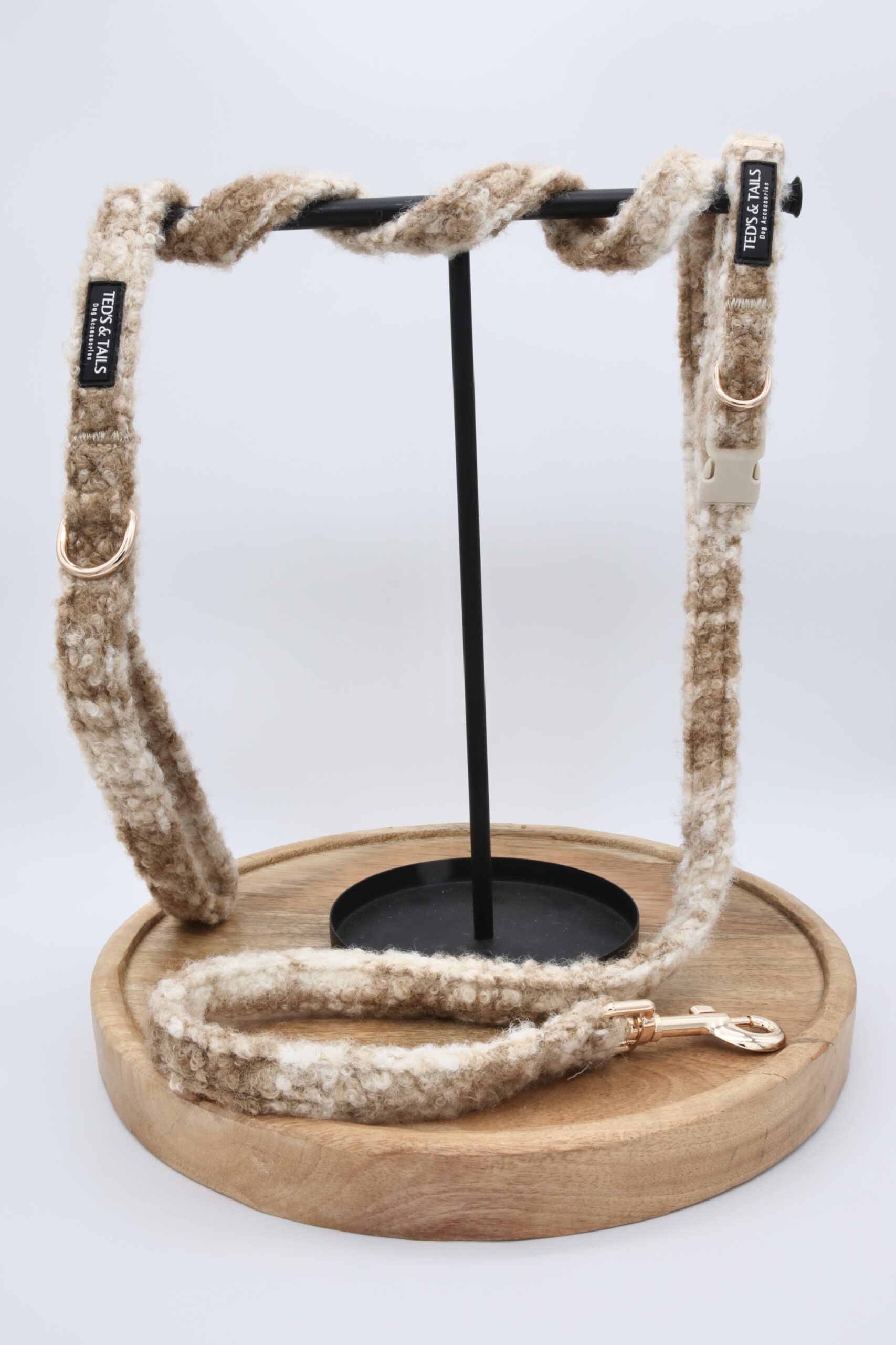 Set Halsband & Leine - Chai Latte Checks